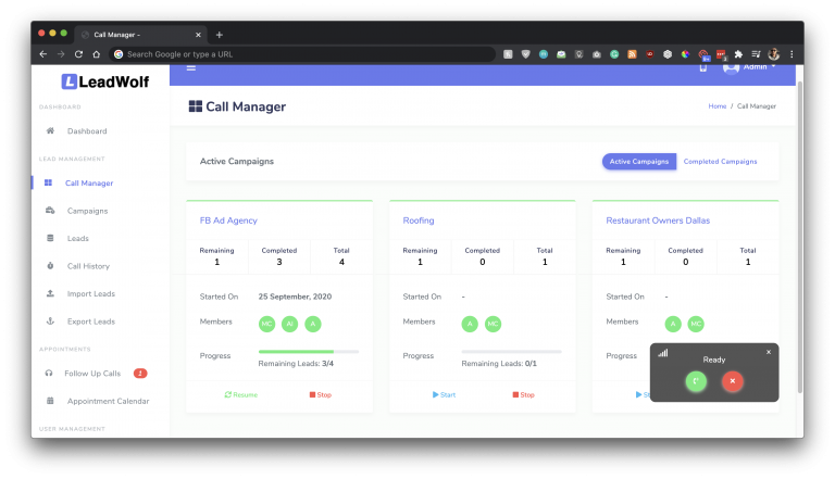 LeadWolf Call Software
